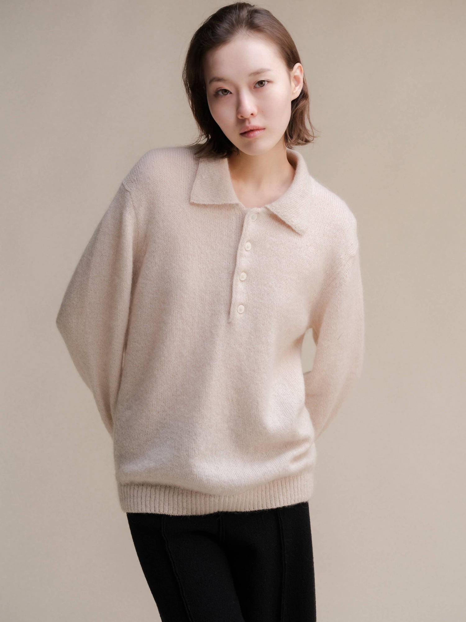 Mohair Polo Sweater | Made in Italy