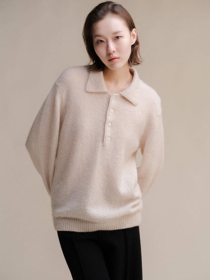 Mohair Polo Sweater | Made in Italy