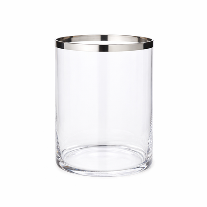 Molly | Lykta i handblåst kristall med platinakant