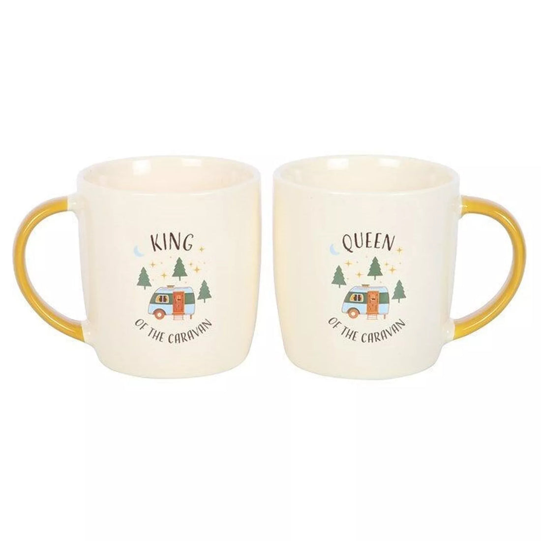 King &amp; Queen of the Caravan – Set med 2 keramikmuggar (400 ml)