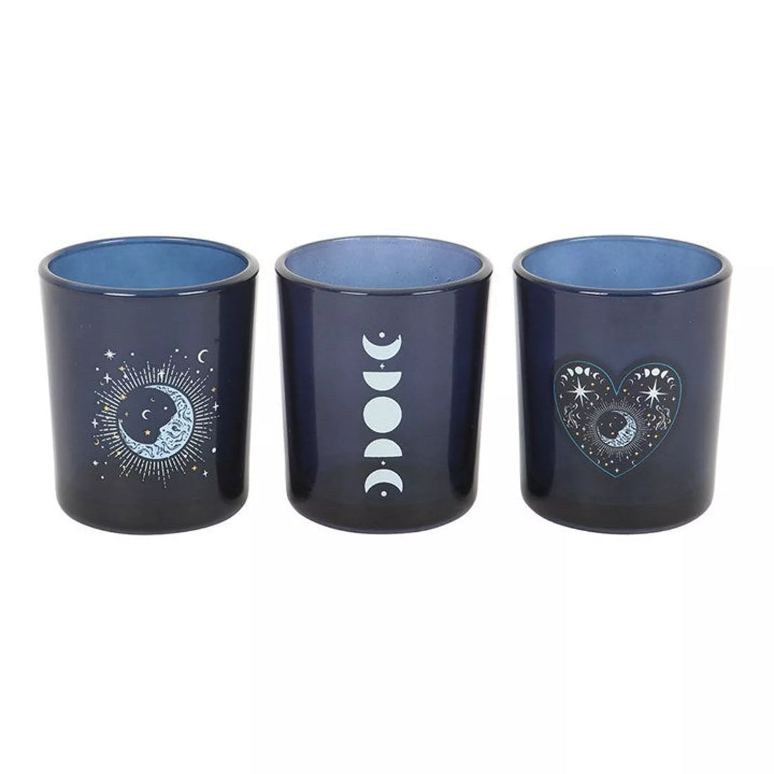 Set of 3 – Blue Moon Votive Candle Holders