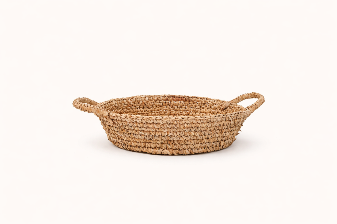 Raffia Basket Tray – Natural (S)