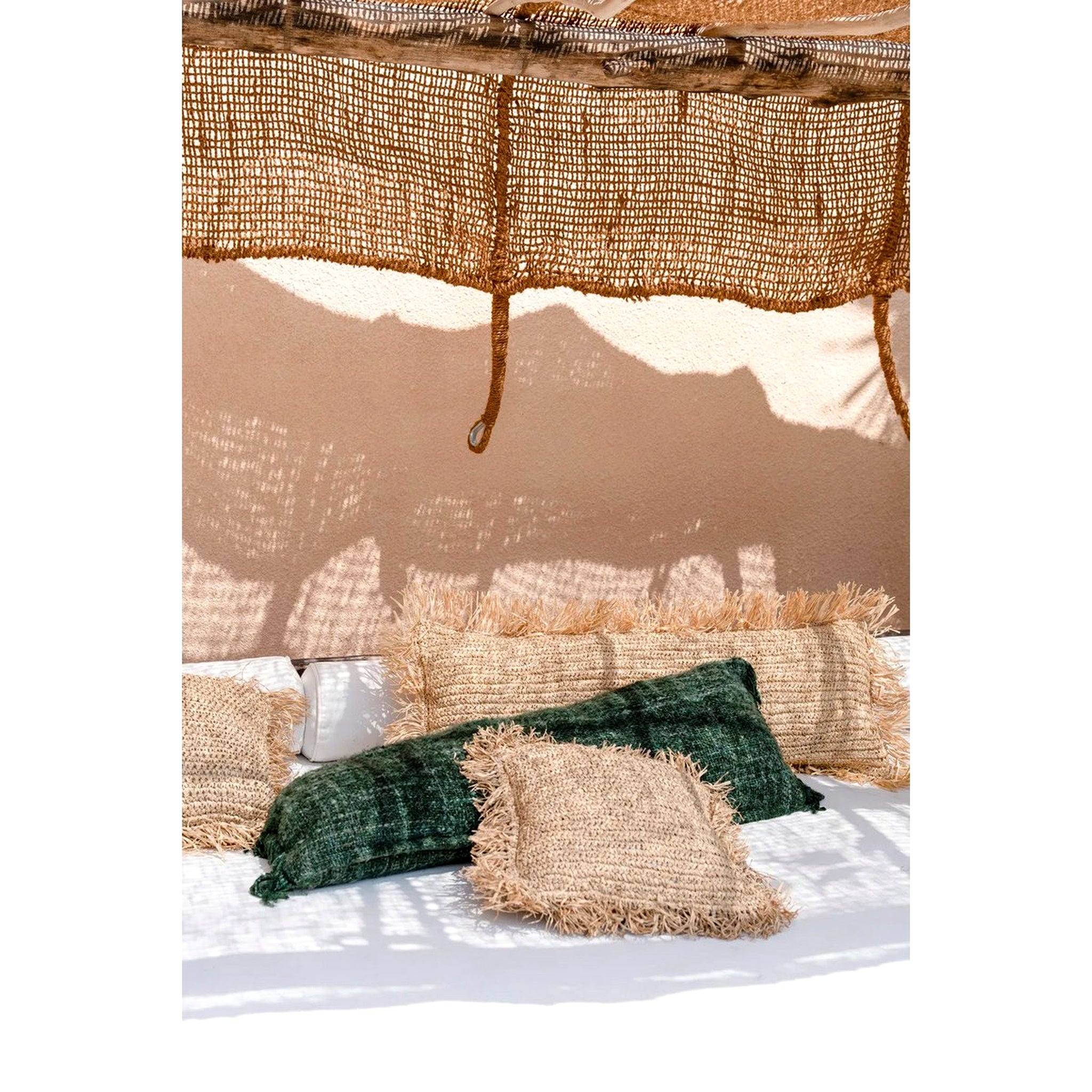 The Raffia Cushion Cover Rectangular - Natural - 35x100