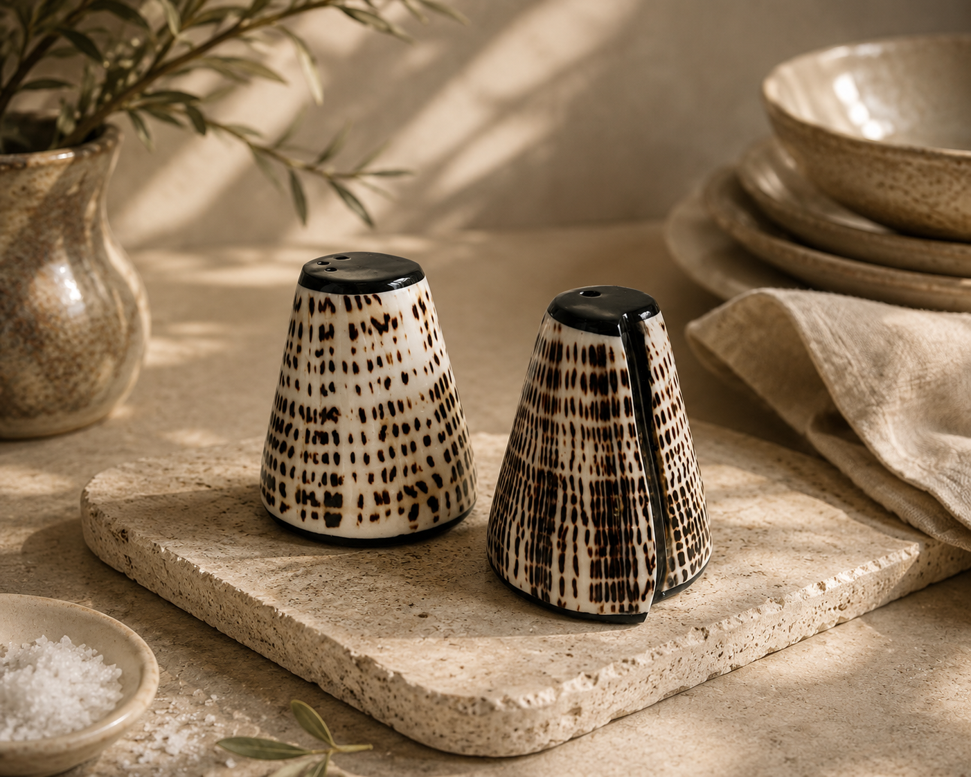 Salt- &amp; Pepparset i Snäckskal | Bazar Bizar