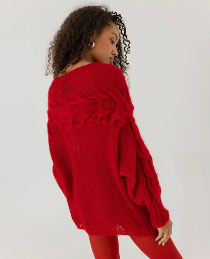 Jūra Luxury Silk-Mohair Sweater | Red