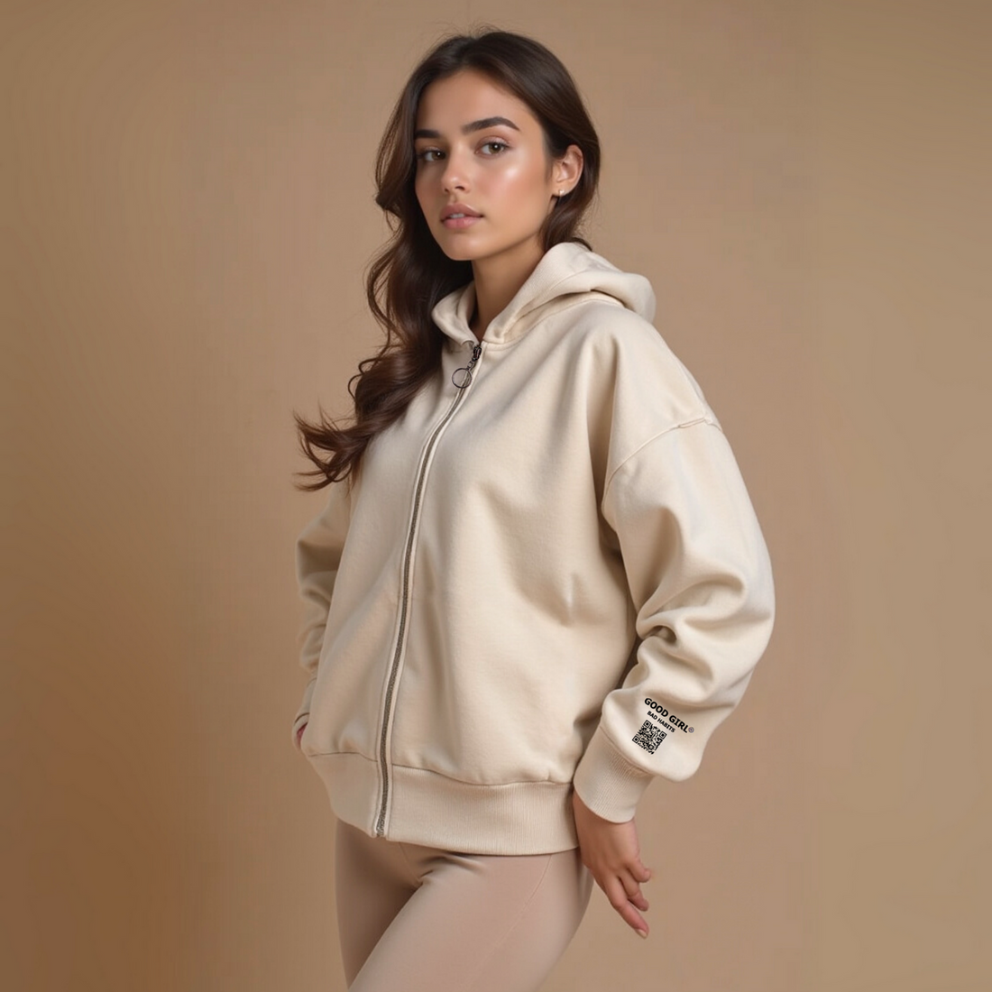 GGBH Zip Hoodie – Light Pink • Beige • Black • Mint