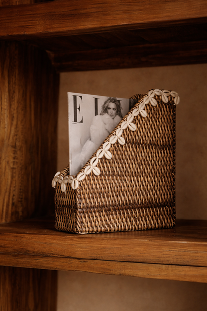 Shell Edge Organizer – Natural Brown 27 × 12 × H30 cm
