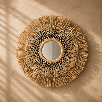 The Havana Mirror - Natural Black - ⌀ 70 cm| Bazar Bizar Living