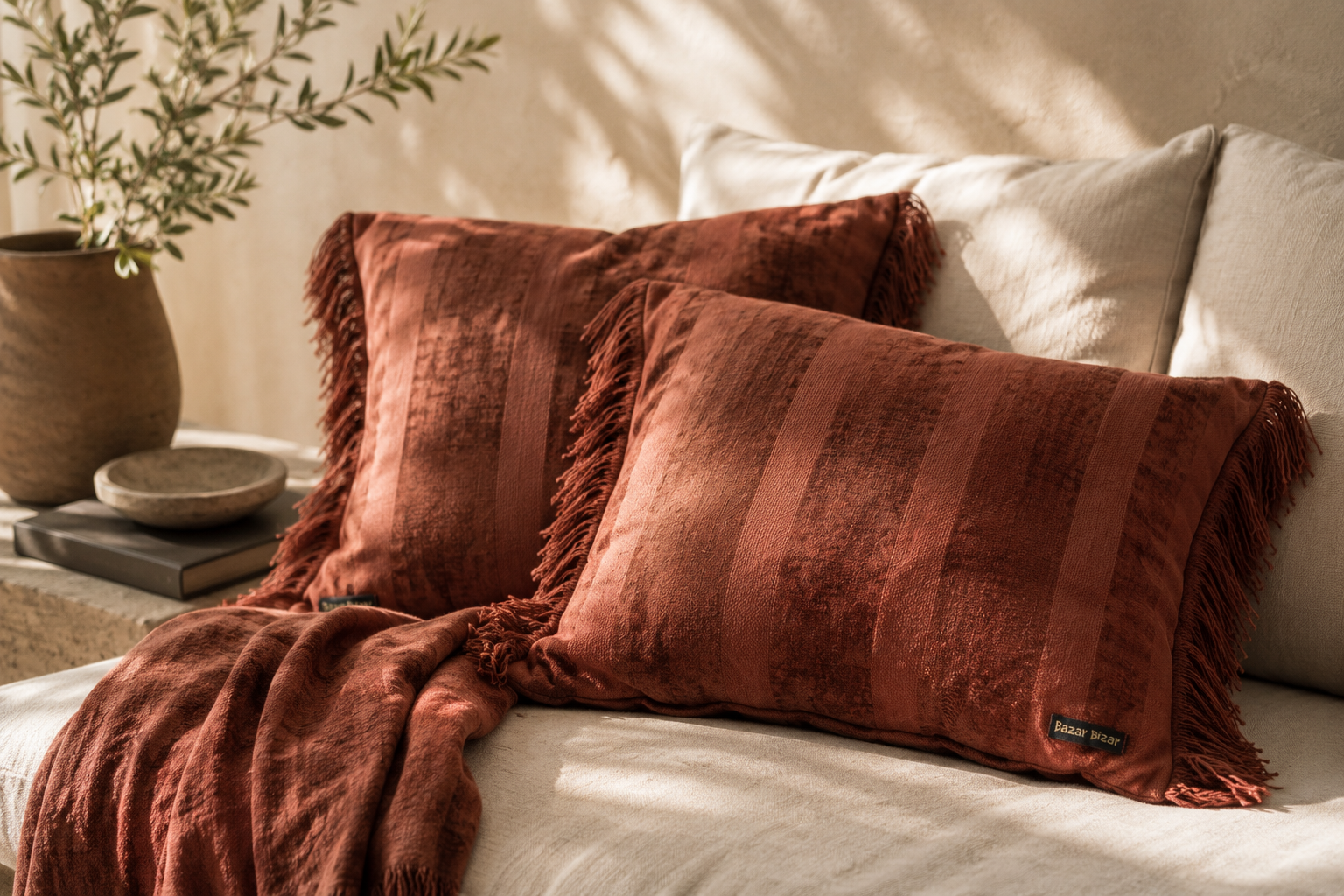 Oh My Gee Housse de Coussin Velours Bordeaux 30x50 cm | Bazar Bizar