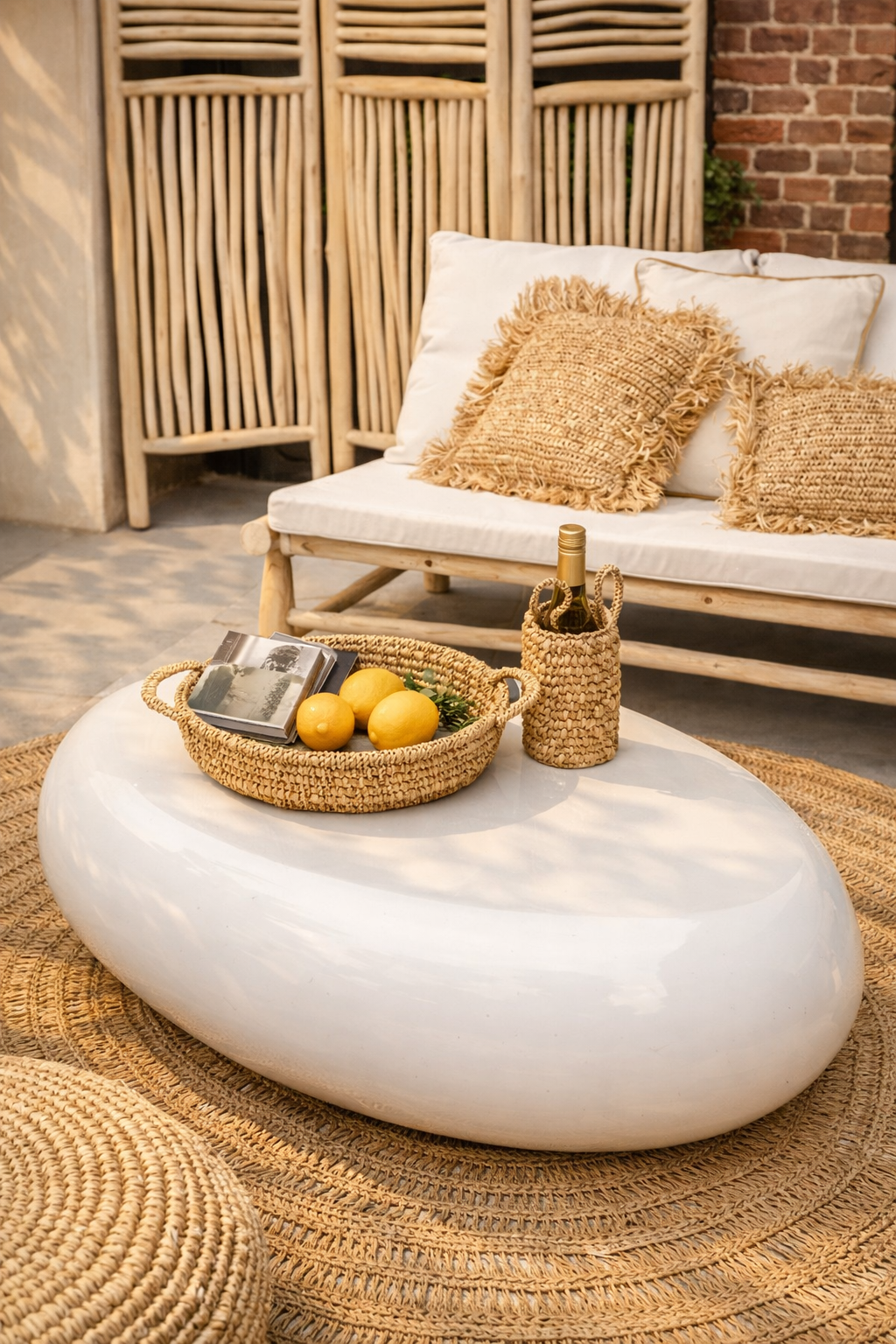 Plateau de service en raphia – Naturel (S)