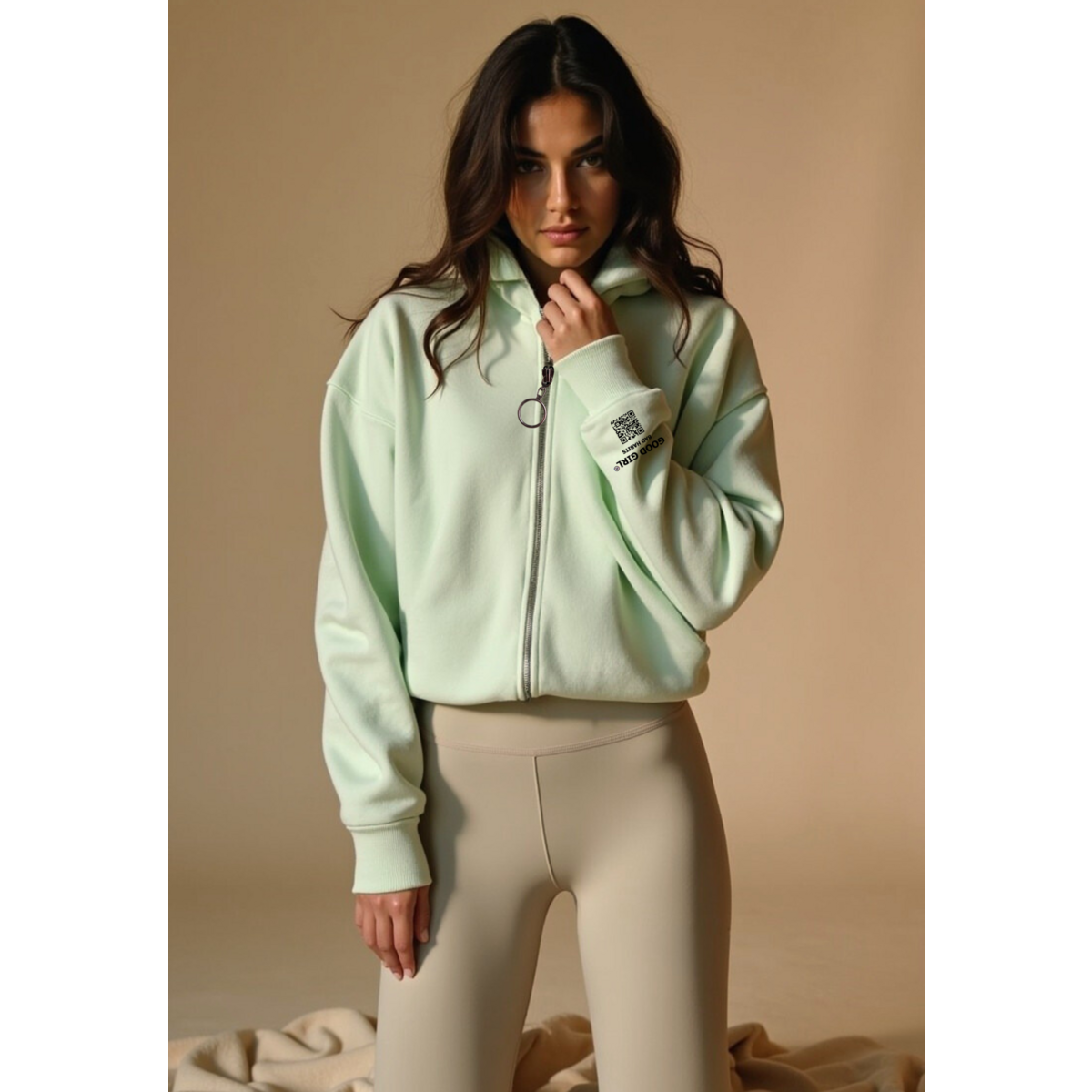 GGBH Zip Hoodie – Light Pink • Beige • Black • Mint