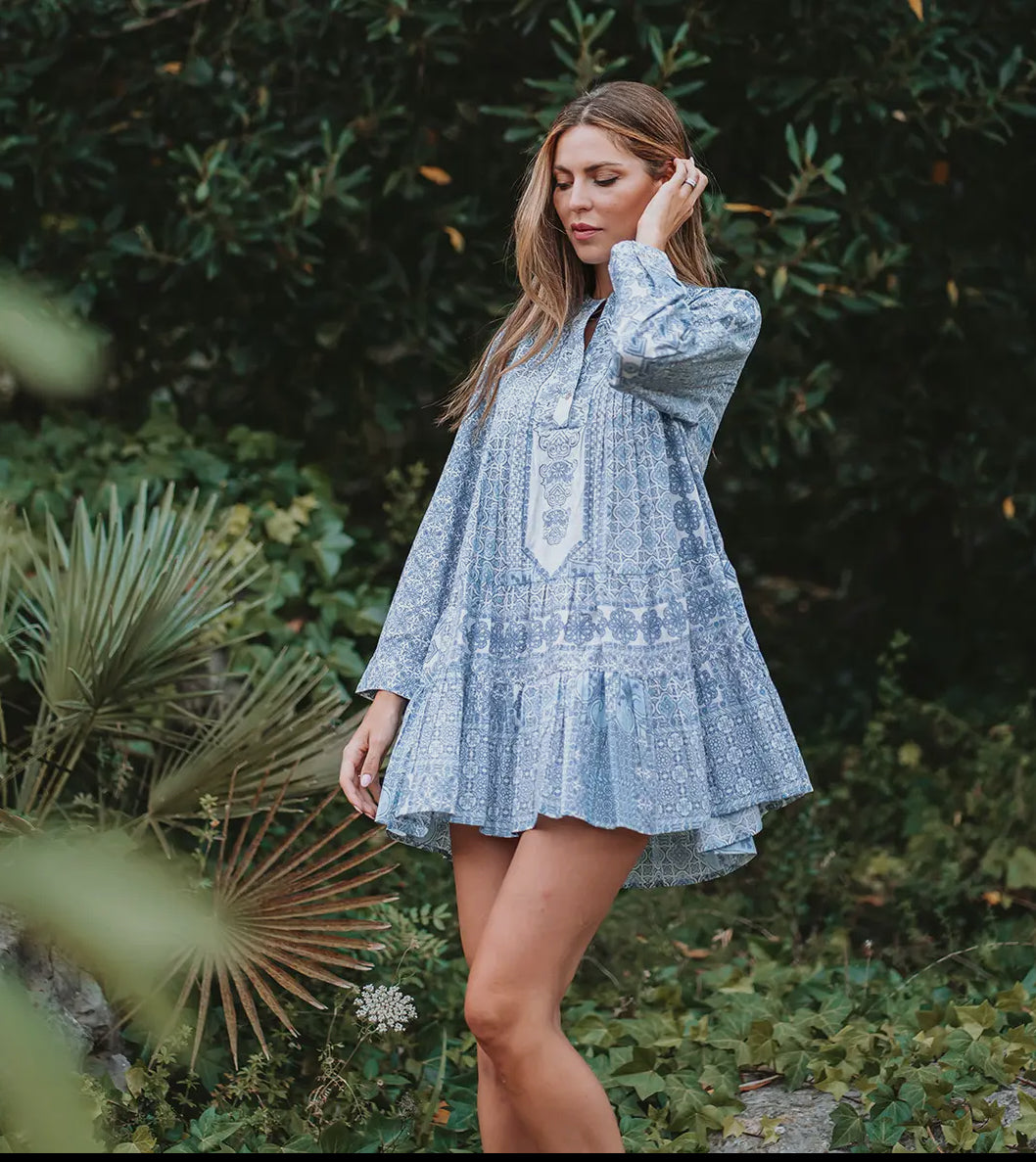 Clocked mini dress, Isla Bonita by Sigris