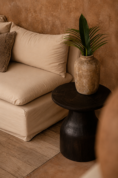Beige handgjord terrakottavas – Keramikvas 30 cm | Bazar Bizar