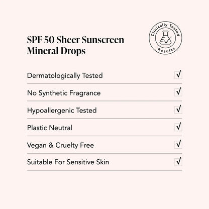 Odacité SPF 50 Sheer Sunscreen Mineral Drops – Mineraliskt solskydd 30 ml