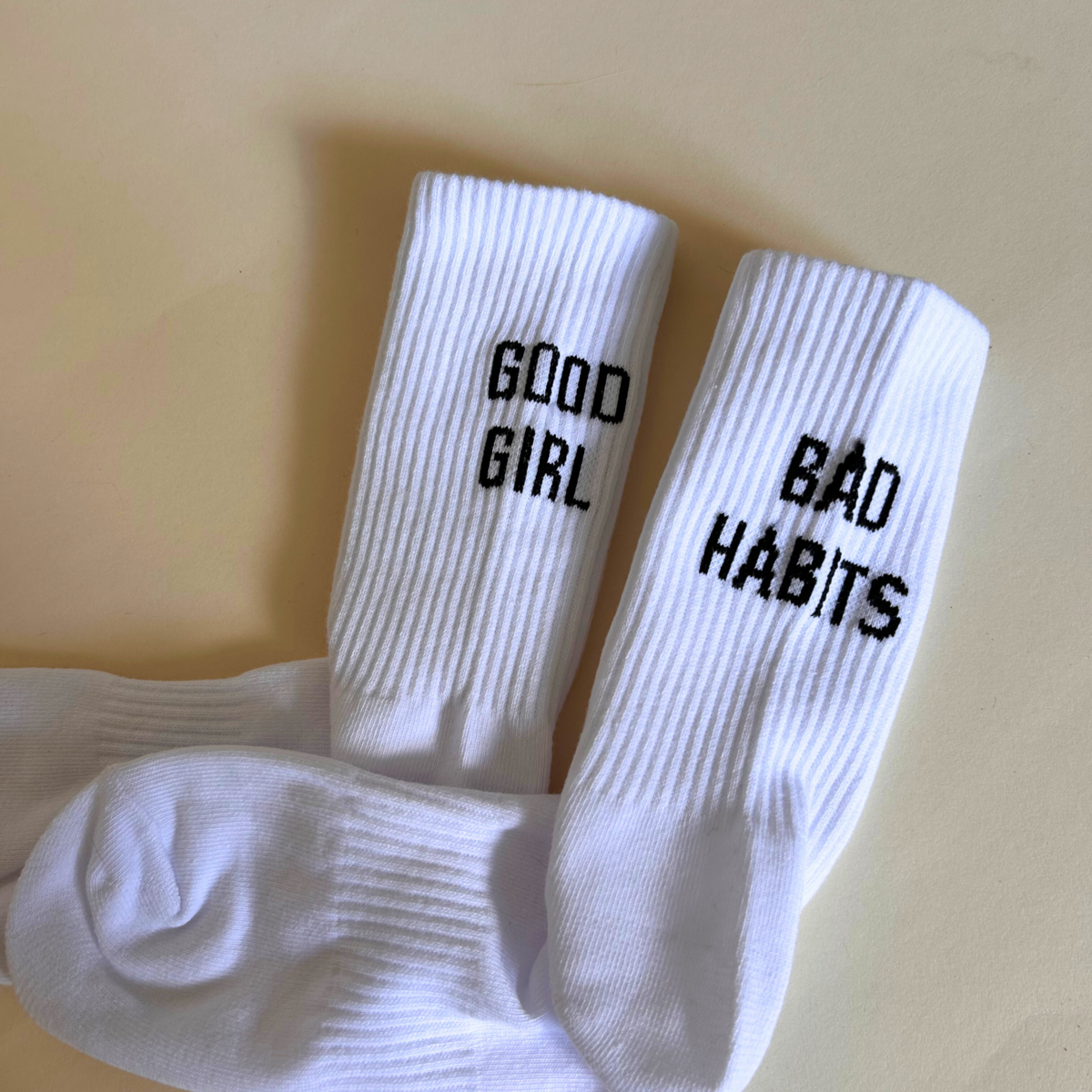 GOOD GIRL BAD HABITS® – Statement Socks (White)