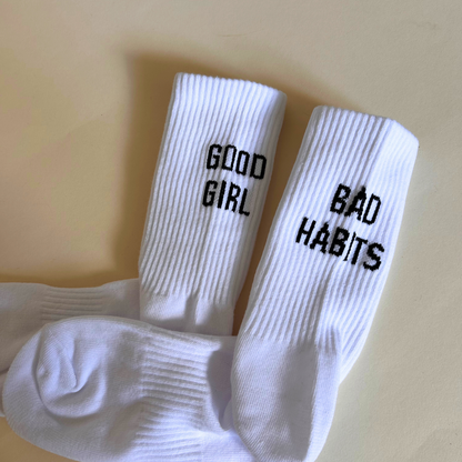 GOOD GIRL BAD HABITS® – Statement Socks (White)