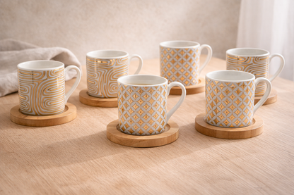 Ornement | Espressokoppar i porslin – Set om 6