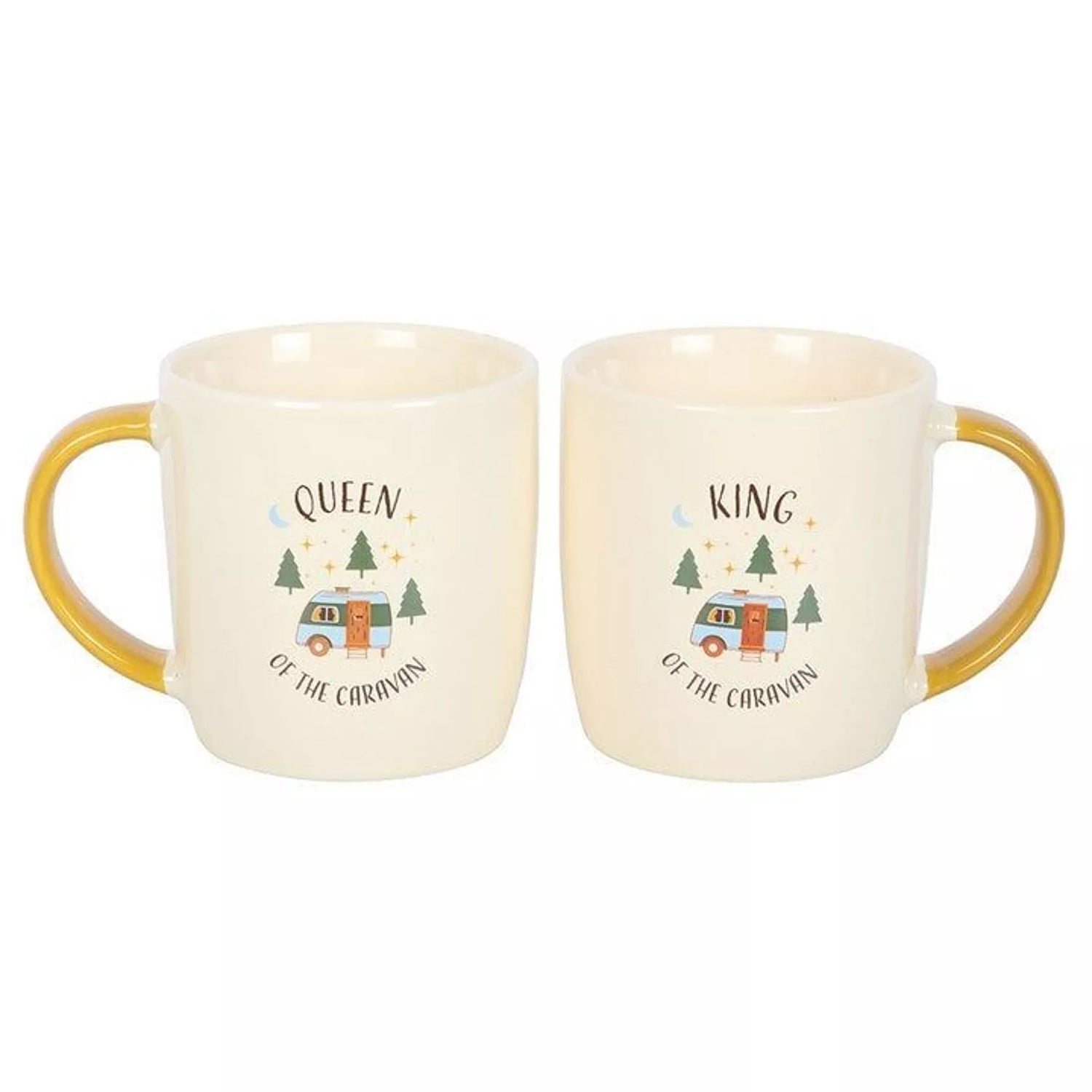 King &amp; Queen of the Caravan – Set med 2 keramikmuggar (400 ml)