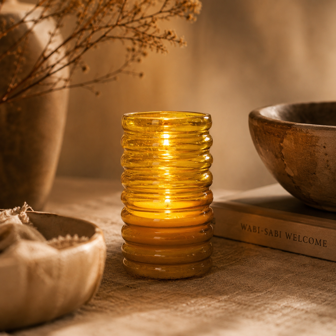 Golden Hive Candle Jar Honey Tall – Ljuslykta i glas | Bazar Bizar