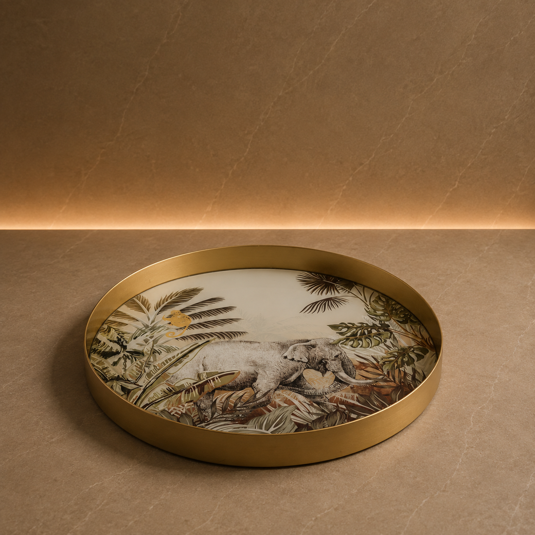 Kenya Elephant Round Tray – Rund dekorativ bricka 30 cm