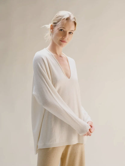 Cashmere Blend V-Neck Sweater, LÈMME