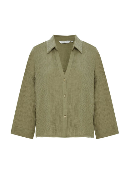 Echo Mini Shirt - Khaki Green, The Handloom Los Angeles