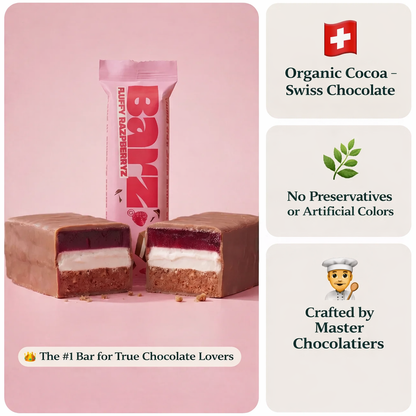 Fluffy Razpberryz – Lyxig chokladbar med hallon &amp; marshmallow