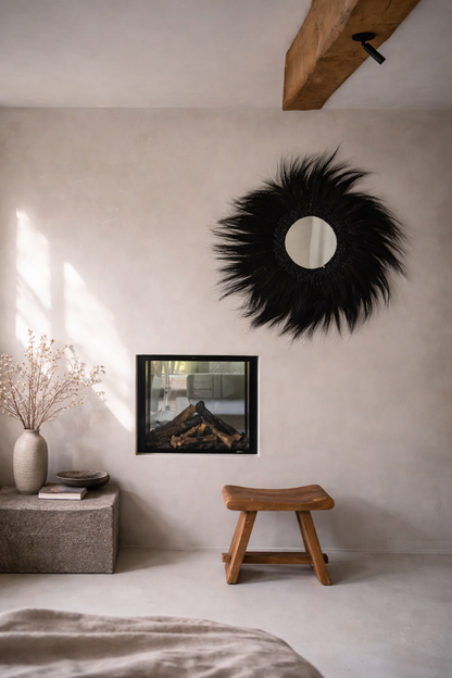 The Simba Mirror - Black -Ø100 cm