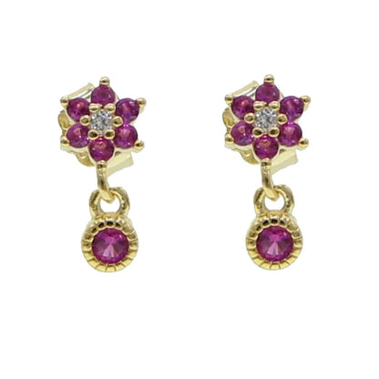 Earrings in 925-Silver gilded with 18k Gold/Zircons 