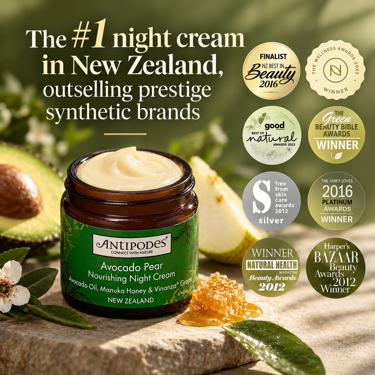 Antipodes Avocado Pear Collagen-Boosting Night Cream – 60 ml
