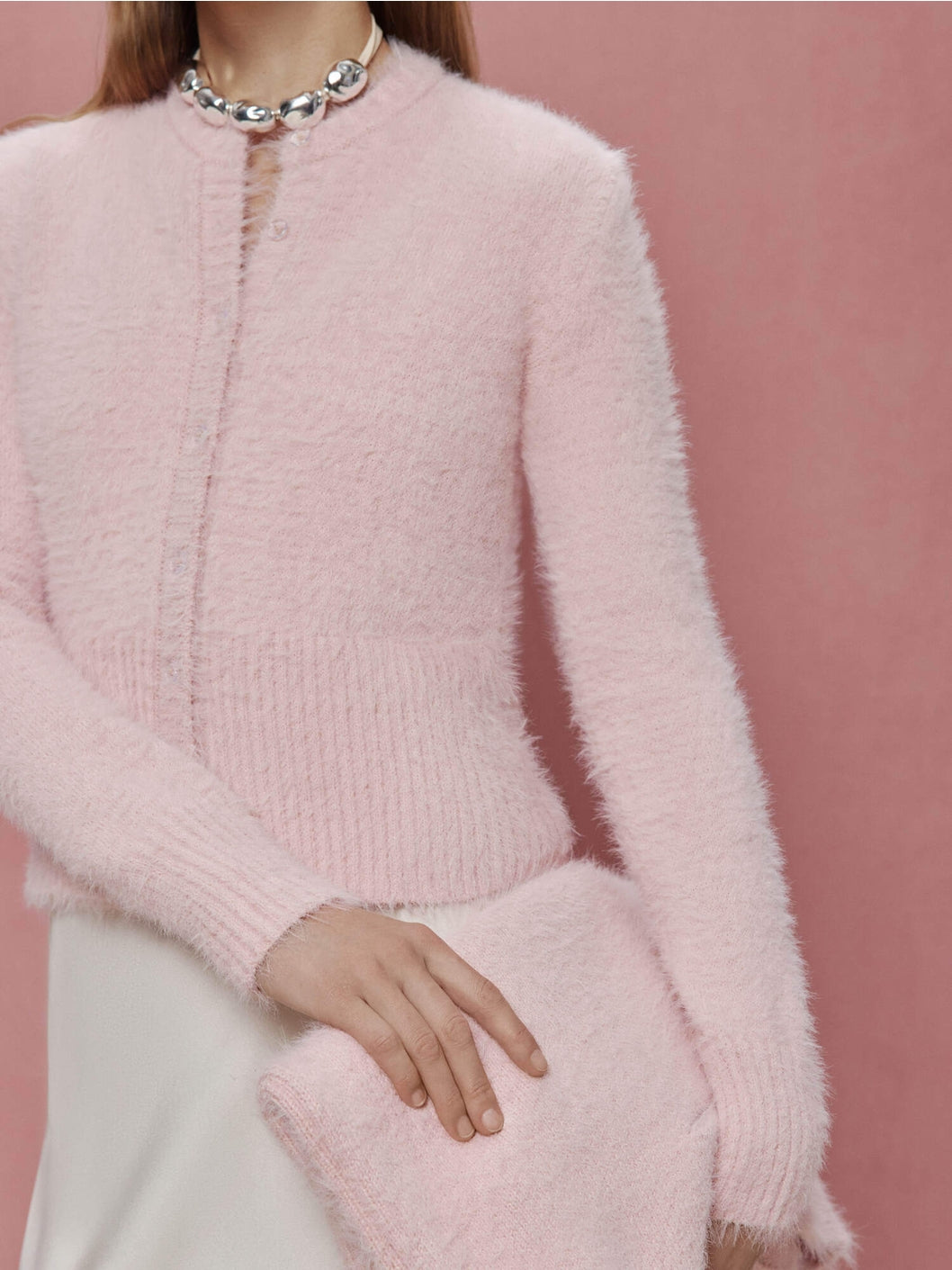 Flauschige Strickjacke