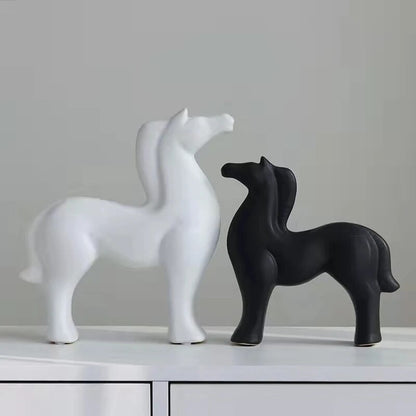 Horse sculpture in ceramic and enamel