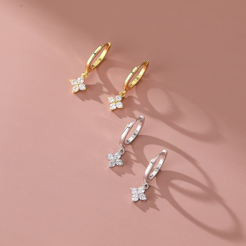 Earrings - 925 Sterling Silver with gold plating 