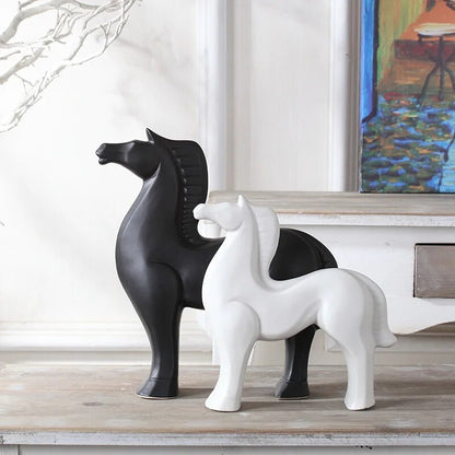 Horse sculpture in ceramic and enamel