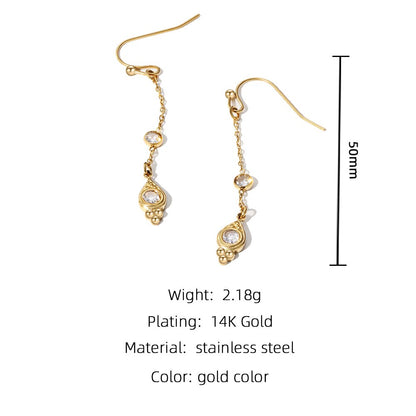 Earrings - 14k Gold plating - Zirconia stones