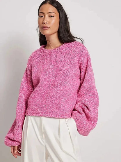 Knitted Sweater with Open Back