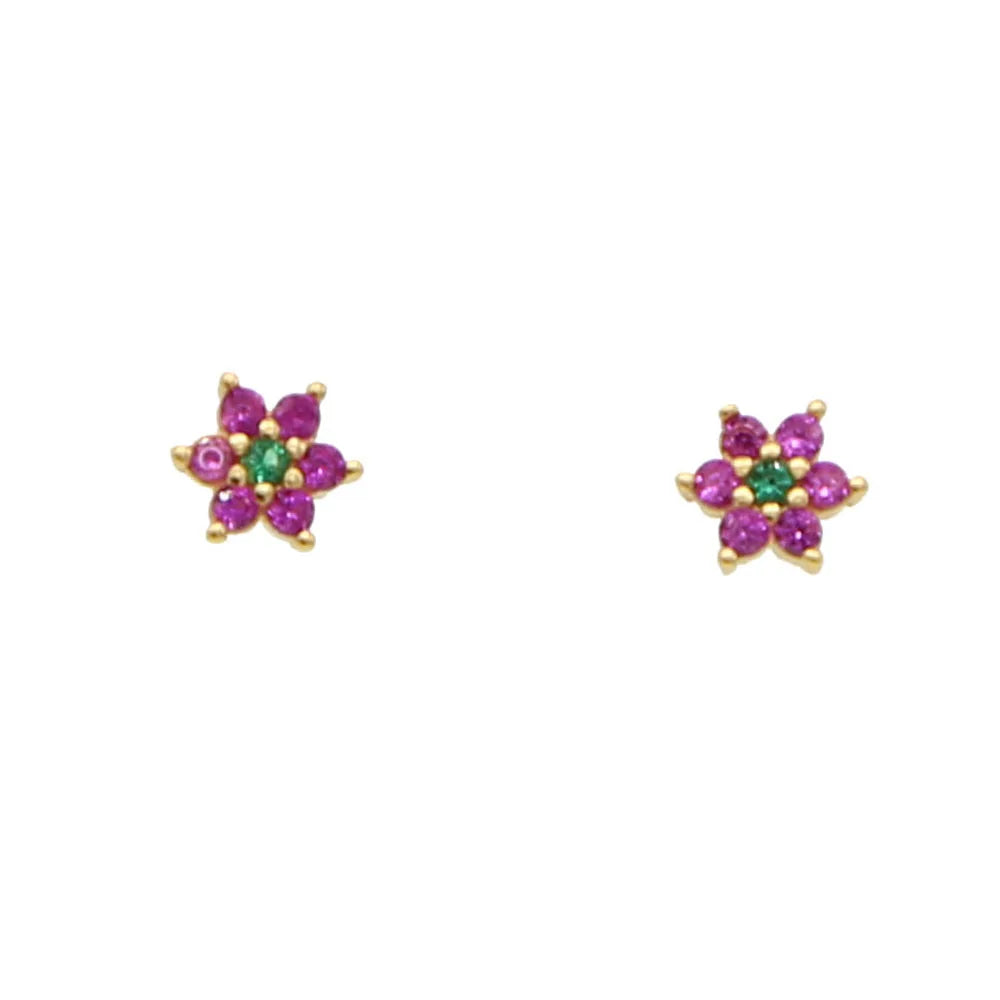 Earrings in 925-Silver gilded with 18k Gold/Zircons 