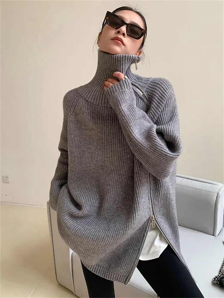 Turtleneck Zipper Oversize