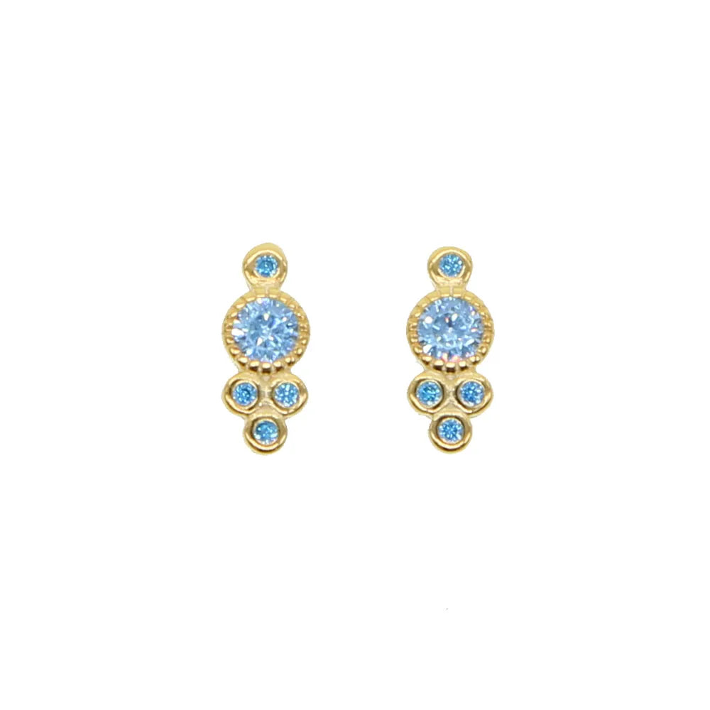 Earrings in 925-Silver gilded with 18k Gold/Zircons 