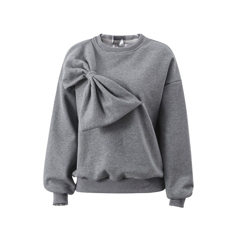 Sweatshirt med stor Rosett