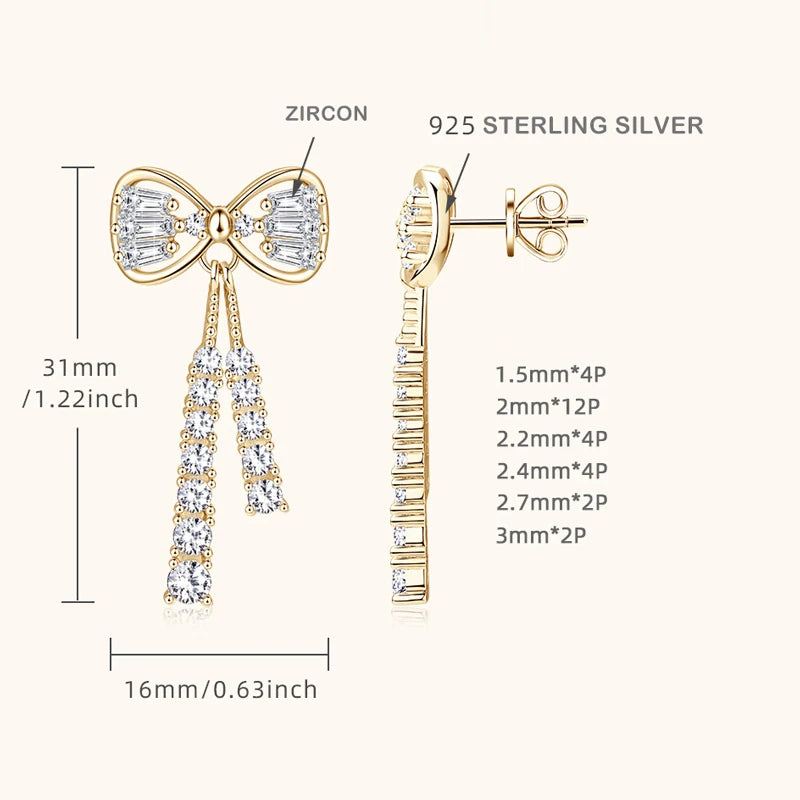 Sparkling Moissanite Earrings in 925 Sterling Silver + 18k Gold Plating