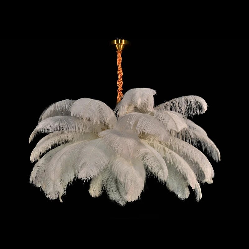 Ostrich Feather Led Chandelier Lamp 