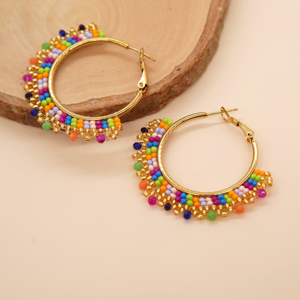 Earrings - Rainbow Hoop Earring