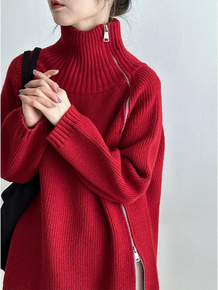 Turtleneck Zipper Oversize