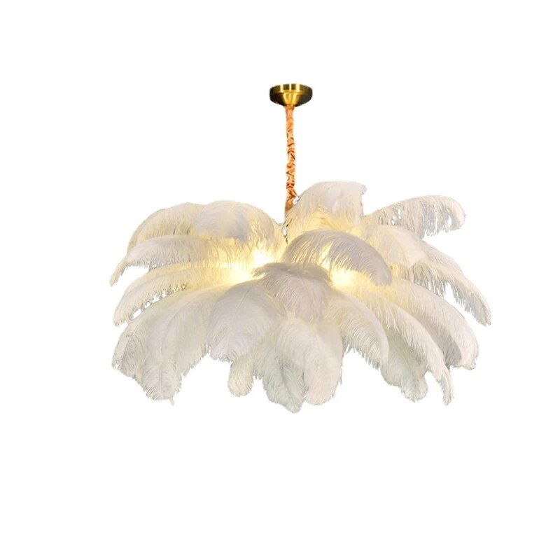 Ostrich Feather Led Chandelier Lamp