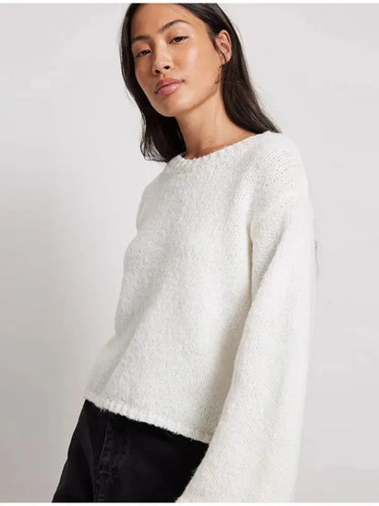 Knitted Sweater with Open Back