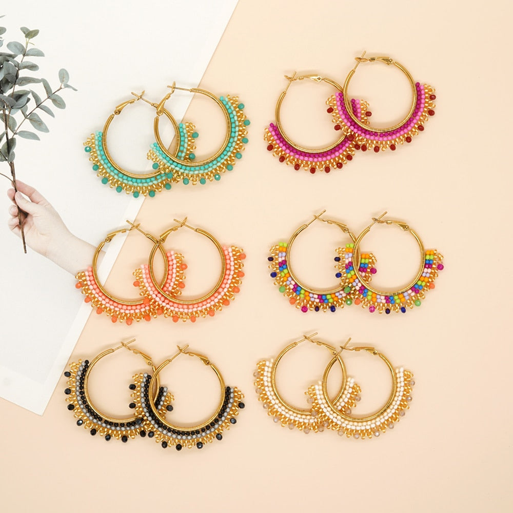 Earrings - Rainbow Hoop Earring