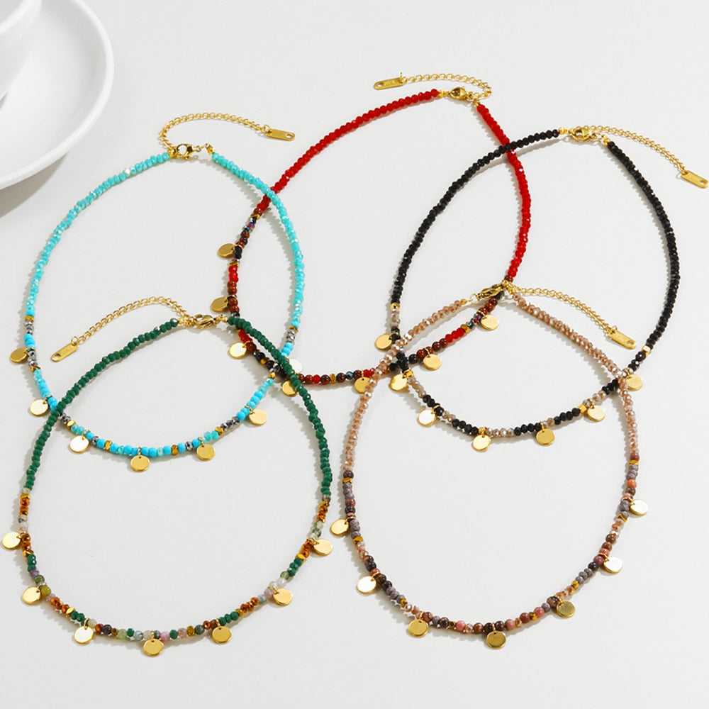 Chakra halsband -14k Guldplätering