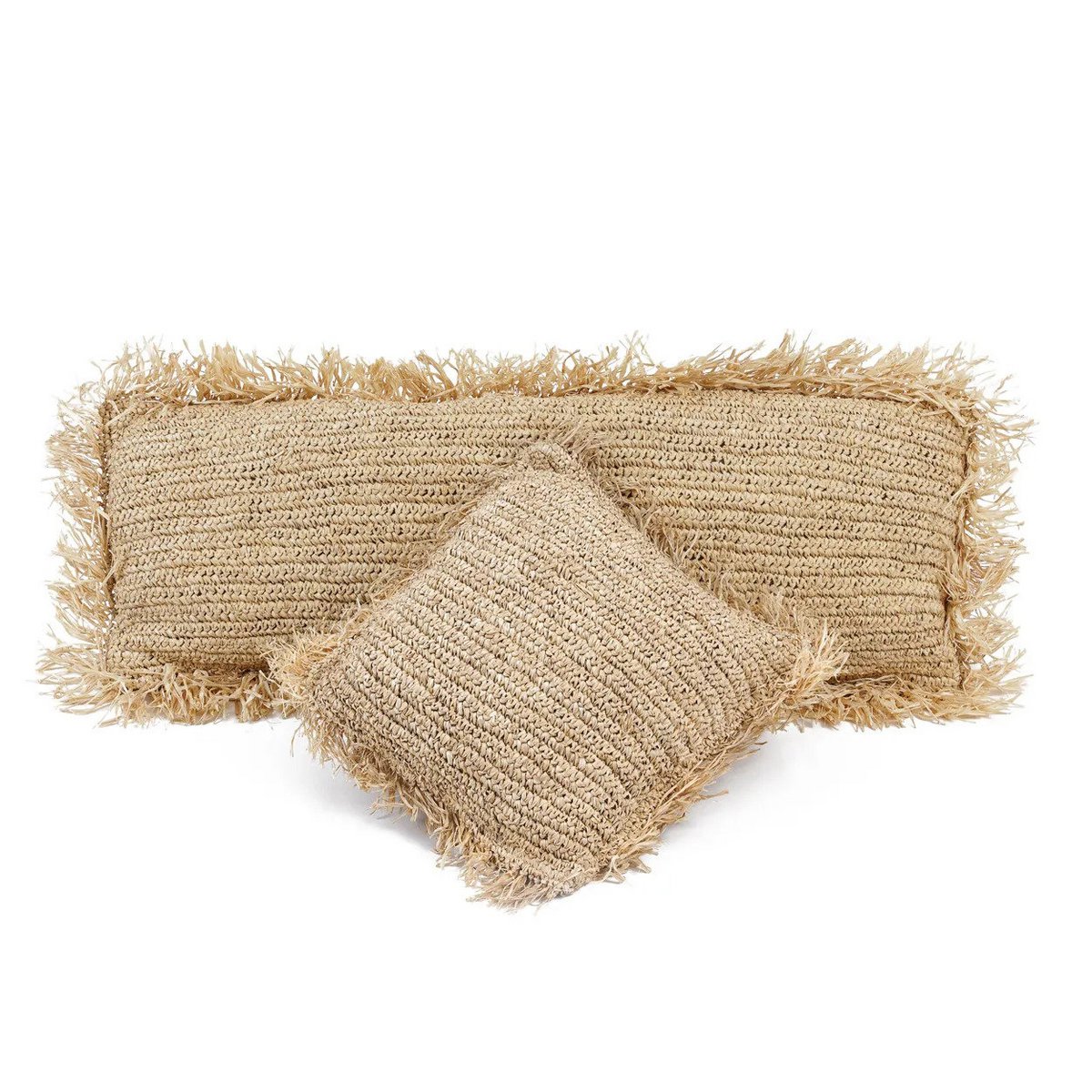 Der Raffia-Kissenbezug rechteckig – Natur – 35x100