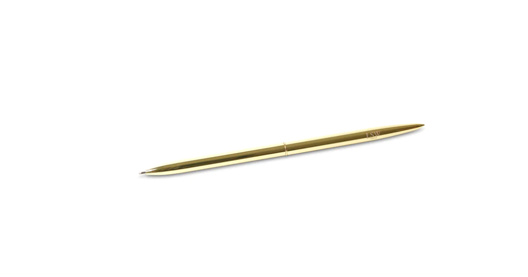 Gravierter Kugelschreiber aus Goldmetall, LSW London